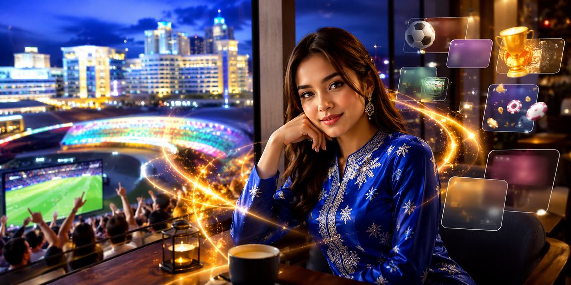 Pemain wanita berbaju kurung dari Genting Highlands menikmati pertaruhan dalam talian dengan penuh selesa